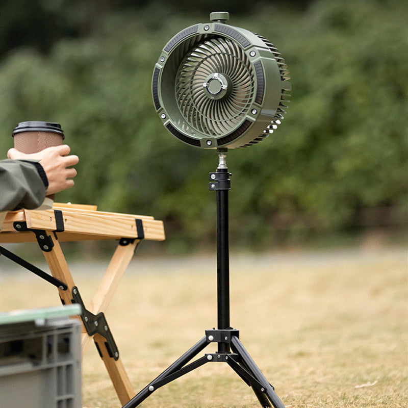 WILDRIDGE High speed chargeable outdoor fan with led light remote and mobile charging capabilities