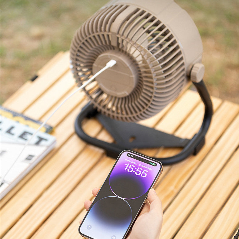 WILDRIDGE High speed chargeable outdoor fan with led light remote and mobile charging capabilities